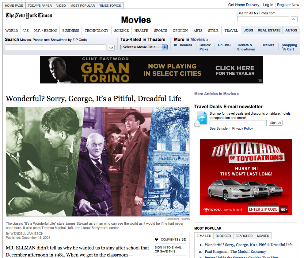 This angle on It's A Wonderful Life is old news at Interesting Ideas