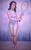 Ready for Tennis painting of woman tennis player