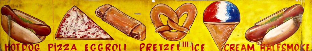 Hot Dog, Pizza, Eggroll, Pretzel, Ice Cream, Halfsmoke