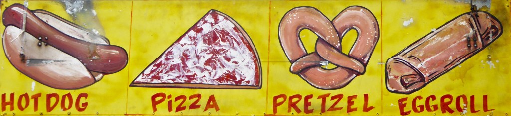 Hot Dog, Pizza, Pretzel, Eggroll