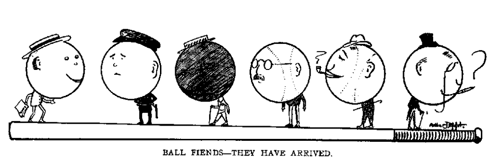 Baseball Fiends vintage drawing