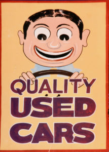 This face could be right out of a carnival game. Regency Auto Sales, Western Avenue at 75th Street