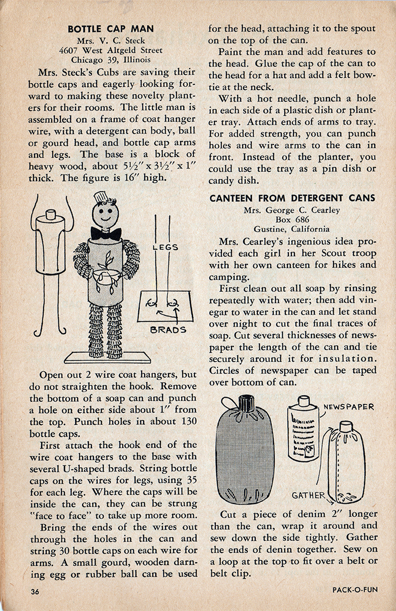 Directions to make a bottle cap figure